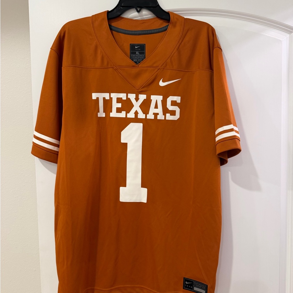 Nike Texas #1 Jersey in Burnt Orange and White